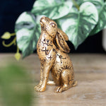 Mystical Moon Gazing Midnight Hare Resin Ornament