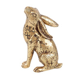 Mystical Moon Gazing Midnight Hare Resin Ornament Side