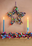 Sari Star Wreath Multicolour Hand Crafted Fair Trade