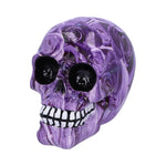 Purple Romance Rose Print Skull Ornament Nemesis Now D5102R0 Side