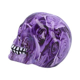 Purple Romance Rose Print Skull Ornament Nemesis Now D5102R0