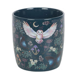 Night Flight Owl Print Ceramic Navy Mug