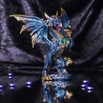 On Display Nemesis Now Sapphire Blue Dragon with Orb Figurine 