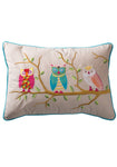 Owl Embroidered Cushion with inner