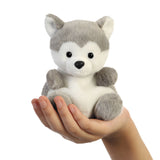 Palm Pals Busky Husky Dog Soft Plush in Hand