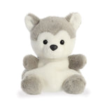 Front Palm Pals Busky Husky Dog Soft Plush