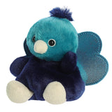 Side on Palm Pals Elton Peacock Soft Plush Toy Aurora World