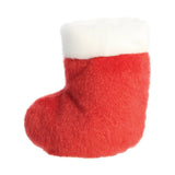 Back of Palm Pals Holly Stocking Soft Plush Toy Aurora World 99220
