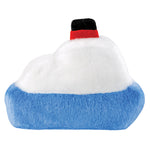 Back of Palm Pals Serenity Boat Blue and White Soft Plush Aurora World Red and Black Funnel Stack