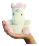 Palm Pals Unicorn Pink and White 5" Plush In Palm of Hand