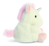 Palm Pals Unicorn Pink and White 5" Plush Side