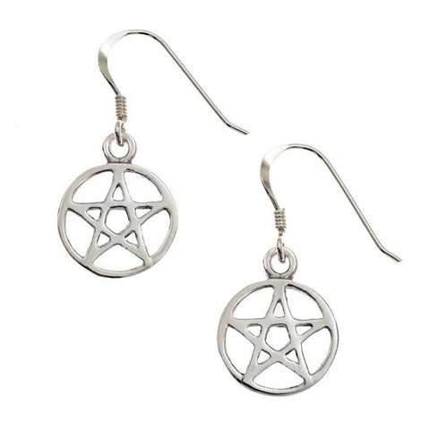 Pentagram 925 Silver Hook  Earrings Pentacle