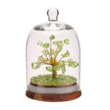 Peridot Gemstone Tree of Life in Glass Dome