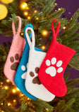 Pet Paw Mini Stocking Felt Wool Hanging Decoration