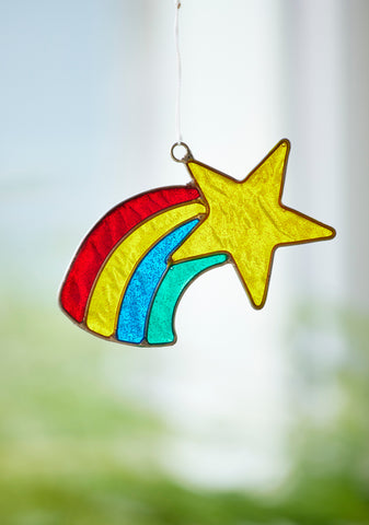 Namaste Fair Trade Rainbow Style Star Glitter Resin Suncatcher