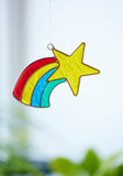 Namaste Fair Trade Rainbow Style Star Glitter Resin Suncatcher