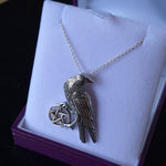 Raven Pentagram Pendant on Silver Chain Necklace Boxed