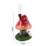 Red Smoking Toadstool Incense Cone Burner sizing