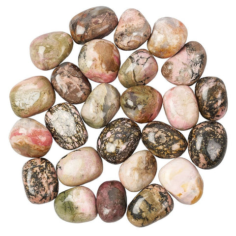 Rhodonite Polished Tumblestone Examples of Medium Tumble Stone