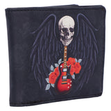 Side on Rock and Roses Gothic Skull Card Notes Wallet Shag Wear