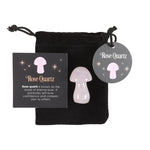 Rose Quartz Magical Polished Crystal Mushroom with Pouch and Card