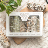 Display Sage Smudge Stick Variety Set of 6 Bundles. Cedar Sage, Eucalyptus Blue, Sage Yerba, Santa, White Sage and Rosemary