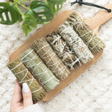 Sage Smudge Stick Variety Set of 6 Bundles. Cedar Sage, Eucalyptus Blue, Sage Yerba, Santa, White Sage and Rosemary