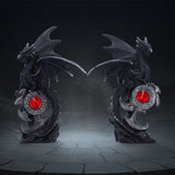 Display Scene Gothic Black Dragons Midnight Protectors Set of 2 Figurines Red Gen in Celtic Circle