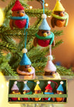Boxed Set of 5 Felt Robin Hanging Decorations