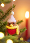 Set of 5 Felt Robin Hanging Decorations