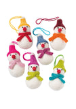 Set of 6 Mini Hanging Felt Wool Snowmen Decorations Namaste Fair Trade