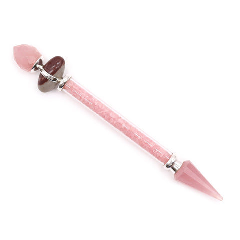 Shiva Lingam Rose Quartz Magic Wand - Love Stone Crystal 19.5cm