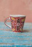 Red Shyla Hand Painted Ceramic Espresso Cup Namaste