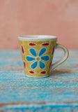 Yellow Shyla Hand Painted Ceramic Espresso Cup Namaste