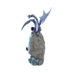 Cobalt Custodian Fantasy Blue Dragon Sitting On Geode Side
