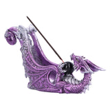 Draconic Essence Purple Incense Burner Holder 26cm Side on
