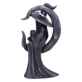 Little Souls Glow Figurine Witch and Cat in Crooked Crescent Moon