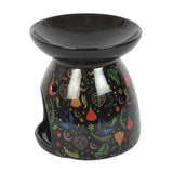 Side Midnight Bloom Black Ceramic Oil Warmer Wax Melter