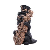 Music Meowstro Steampunk Black Cat Playing Bass Cello Figurine Nemesis Now U7602B26 Left Side