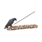 Black Raven Perched On A Skull Incense Stick Holder 25cm Nemesis Now NEM2836 Side view