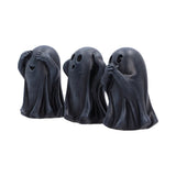 Set of Three Wise Black Ghoul Ghost Figurines Nemesis Now U7851C26 Side