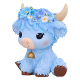 Bluebell Blue Flower Highland Cow Figurine Nemesis Now B7444A26 Side Bluebell Blue Flower Highland Cow Figurine Nemesis Now B7444A26