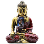 Sitting Buddha Red and Gold Ornament