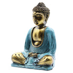 Sitting Buddha Teal and Gold Ornament