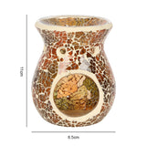 Size Guide Brown Crackle Glass Oil Burner Wax Melter