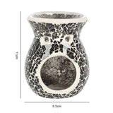 Size Guide Gunmetal Grey Crackle Glass Oil Burner Wax Melter