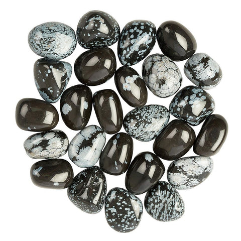 Medium Tumble Stone Snowflake Obsidian Polished Tumblestone