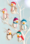 Snowman With Hat & Scarf Fair Trade Natural Wool Felt