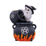 Snowy Brew Owl Backflow Cauldron Incense Burner Front