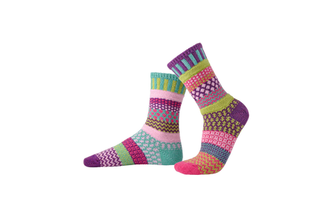 Solmate Dahlia Crew Mismatched Socks Large